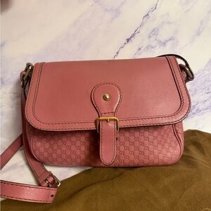 Gucci Pink Leather Crossbody Shoulder Bag